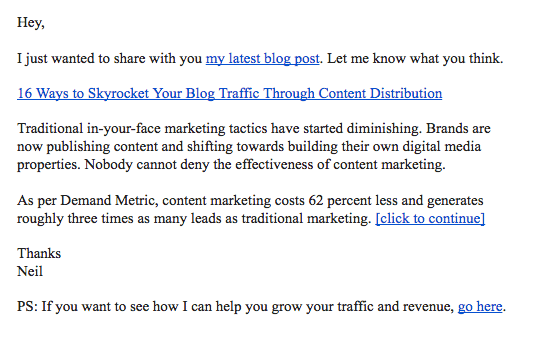 Email marketing for blogs